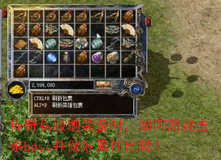 传奇私服刷装备时,如何高效击杀boss并做好属性比较? 传奇私服刷装备时,如何高效击杀boss并做好属性比较?