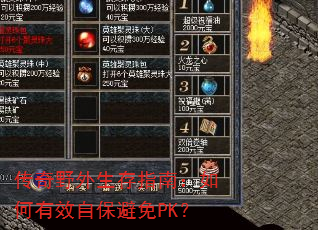 传奇野外生存指南:如何有效自保避免PK? 传奇野外生存指南:如何有效自保避免PK?
