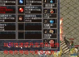 如何快速提升变态私服传奇角色等级与装备战力? 如何快速提升变态私服传奇角色等级与装备战力?
