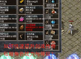 如何快速提升剑魂传奇私服角色战力与等级? 如何快速提升剑魂传奇私服角色战力与等级?